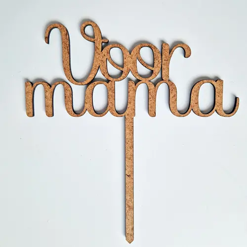 Cupcakedozen.nl Cake toppers MDF - Voor mama (5 stuks)