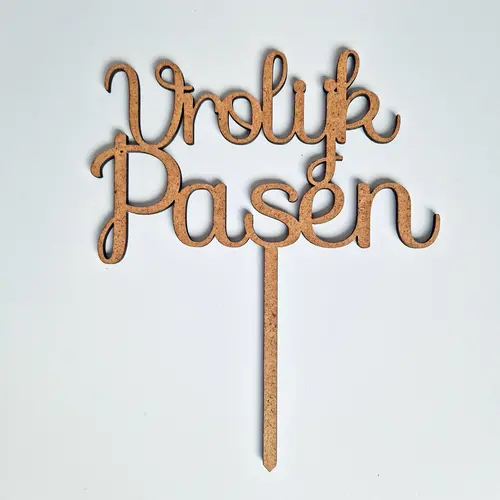 Cupcakedozen.nl Cake toppers MDF - Vrolijk Pasen (5 pieces)