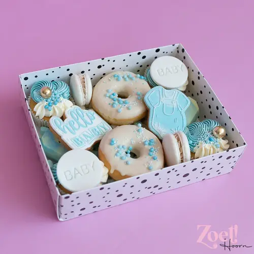 Cupcakedozen.nl Witte sweet box met zwarte stippen (10 st)