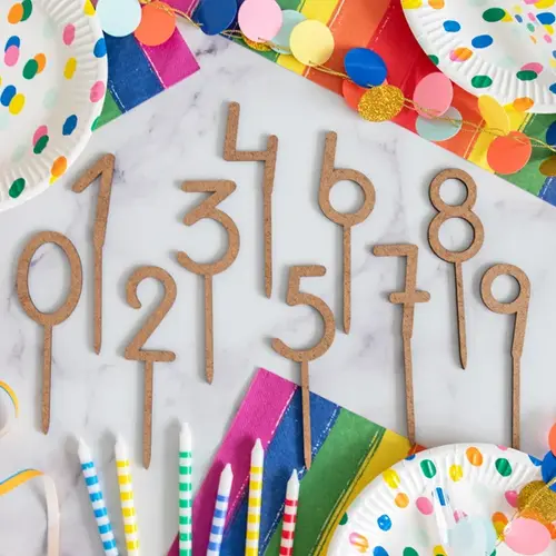 Cupcakedozen.nl Cake toppers MDF - Numbers (5 pcs)