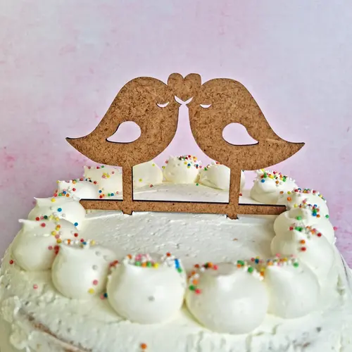 Cupcakedozen.nl Cake toppers MDF - Love Birds (5 pieces)