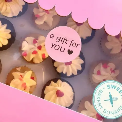 Cupcakedozen.nl Etiket - A gift for you roze (500 stuks op rol)