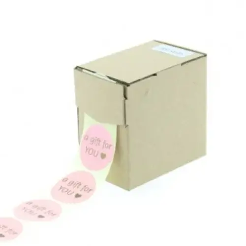 Cupcakedozen.nl Label - A gift for you pink (500 piece sticker roll)