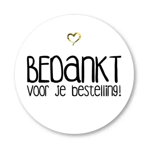 Cupcakedozen.nl Label - Bedankt voor je bestelling (500 piece sticker roll)