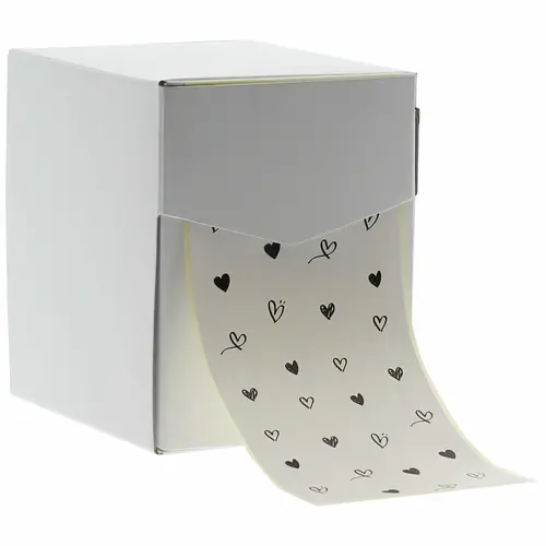 Cupcakedozen.nl Seal sticker - Hearts black/white (100 piece sticker roll)