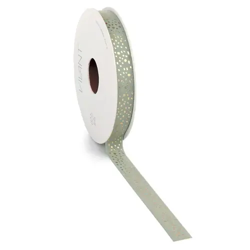 Vivant Lint groen met gouden stippen (5 m x 15 mm)