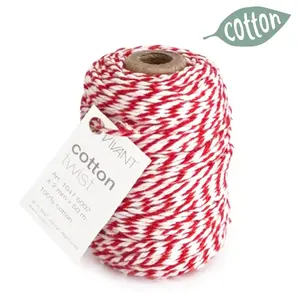 Vivant Cotton cord red/white (50m/Ø2mm)