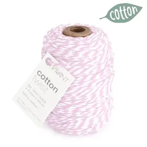 Vivant Cotton cord pink/white (50m/Ø2mm)
