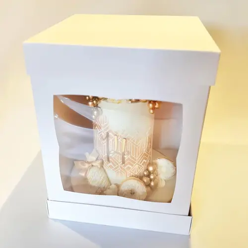 Cupcakedozen.nl Tall cake box white - 30 x 35 cm / 12 x 14" (5 pieces)