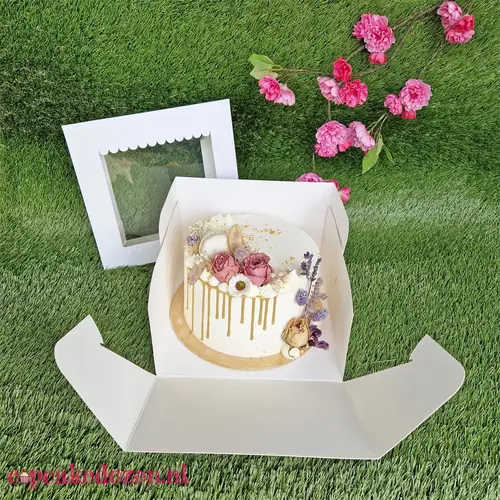 Cupcakedozen.nl Tortenbox - 23 x 23 x 15 cm + Schaufenster (25 Stück)