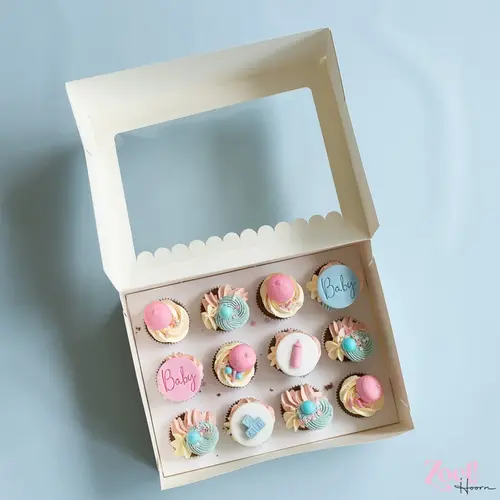 Cupcakedozen.nl Doos voor 12 cupcakes + winkelluifel venster (10 stuks)