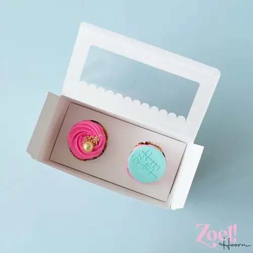 Cupcakedozen.nl Box for 2 cupcakes + shop window (10 pieces)