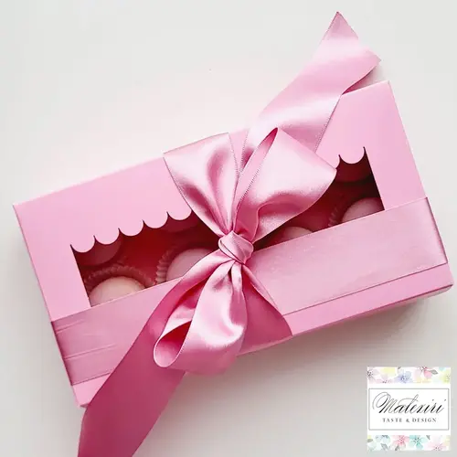 Cupcakedozen.nl Freche rosa Sweet Box - 23 x12,5 x 5 cm + Schaufenster (10 Stück)