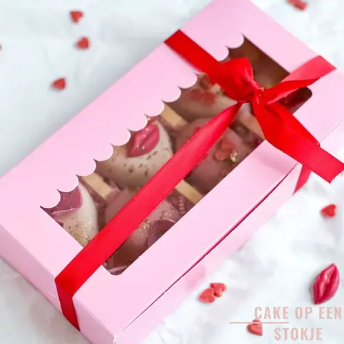 Cupcakedozen.nl Candy pink sweet box - 23 x 12,5 x 5 cm + shop window (10 pieces)