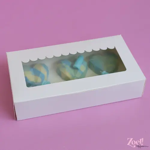 Cupcakedozen.nl Witte sweet box - 23 x12,5 x 5 cm + winkelluifel venster (25 stuks)