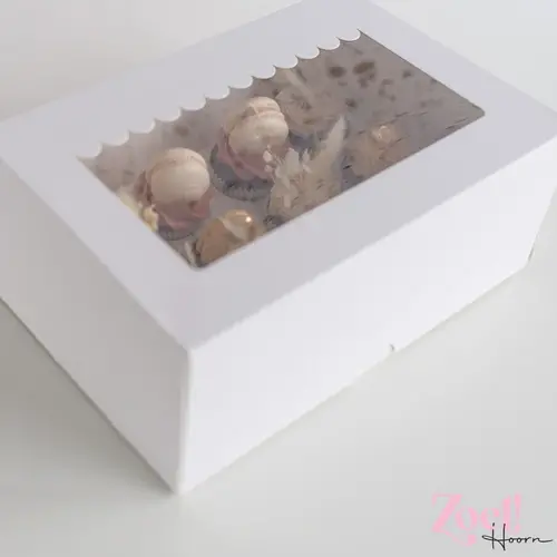 Cupcakedozen.nl Doos voor 12 minicupcakes + winkelluifel venster (25 stuks)
