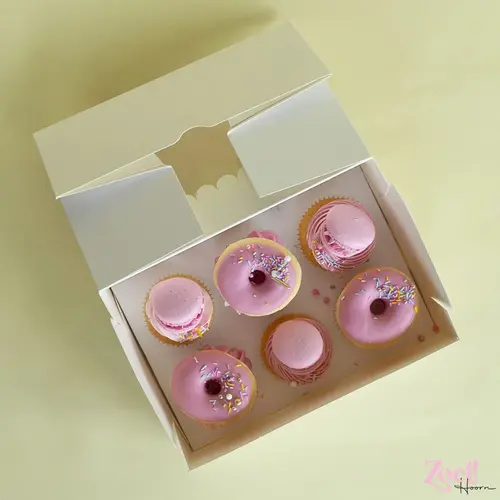 Cupcakedozen.nl Doos voor 6 cupcakes + winkelluifel venster (10 stuks)