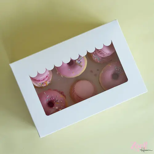 Cupcakedozen.nl Doos voor 6 cupcakes + winkelluifel venster (10 stuks)