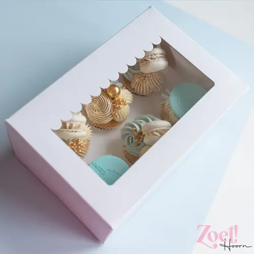 Cupcakedozen.nl Doos voor 6 cupcakes + winkelluifel venster (10 stuks)