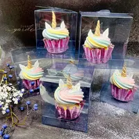 Doos voor 1 cupcake van gerecycled plastic (50 st)