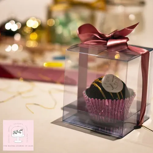 Cupcakedozen.nl Box für 1 Cupcake aus recyceltem Kunststoff (50 Stück)