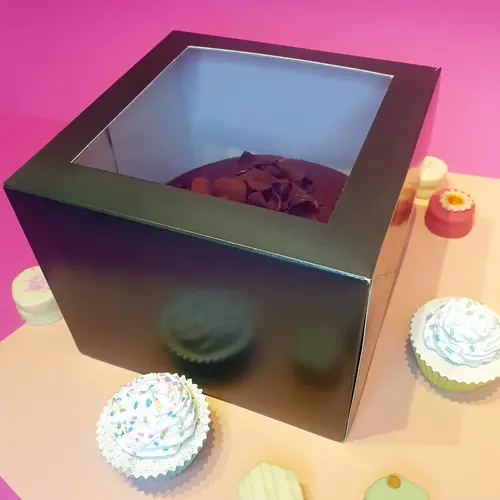 Black cake box - 19 x 19 x 15 cm (25 pieces)