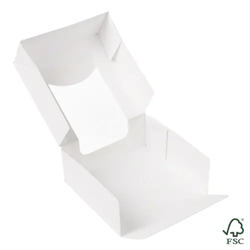 Witte doos voor 1 donut - 10 x 10 x 4 cm (per 50 stuks)
