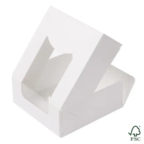 Witte doos voor 1 donut - 10 x 10 x 4 cm (per 50 stuks)