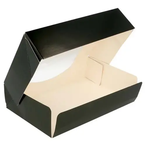 Zwarte doos voor 2 donuts - 20 x 12 x 4,5 cm (per 50 stuks)