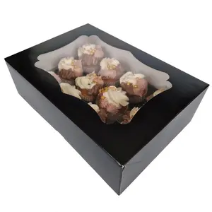 Cupcakedozen.nl Elegante schwarze Box für 12 Mini-cupcakes (25 Stück)