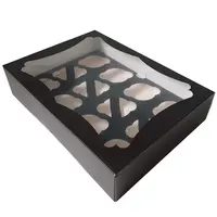 Elegant black box for 12 cupcakes (25 pcs.)