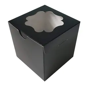 Cupcakedozen.nl Elegante schwarze Box für 1 Cupcake (25 Stück)