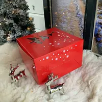 Weihnachtliche Tortenbox mit Fenster - 20x20x13 (10 Stück)