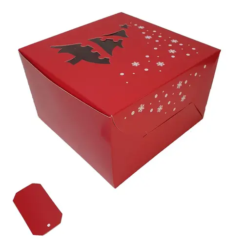 Cupcakedozen.nl Christmas cake box - 203 x 203 x 127 mm (per 10 pieces)