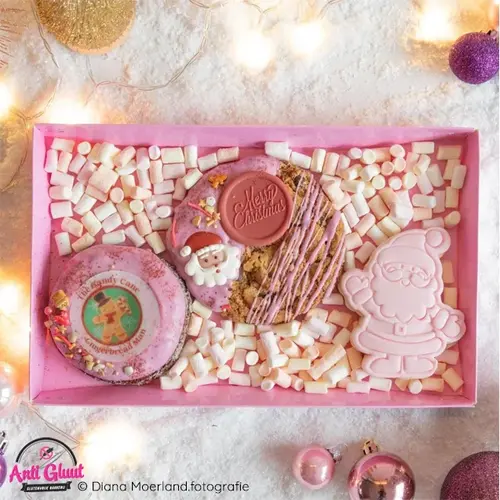 Cupcakedozen.nl Candy pink (letterbox) box for cookies - 250 x 155 x 26 mm (per 10 pieces)