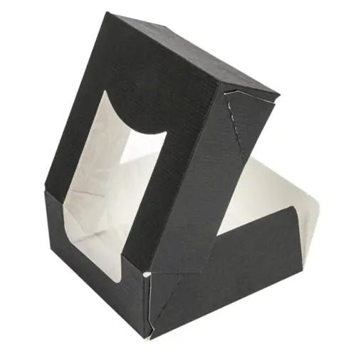 Cupcakedozen.nl Black box for 1 donut - 10 x 10 x 4 cm (per 50 pieces)