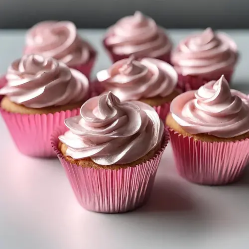 Metallic baking cups - baby pink (500 pcs.)