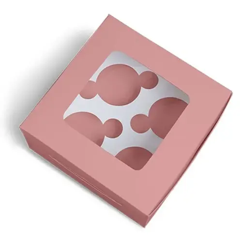Cupcakedozen.nl Pink box for 4 cupcakes (10 pieces)