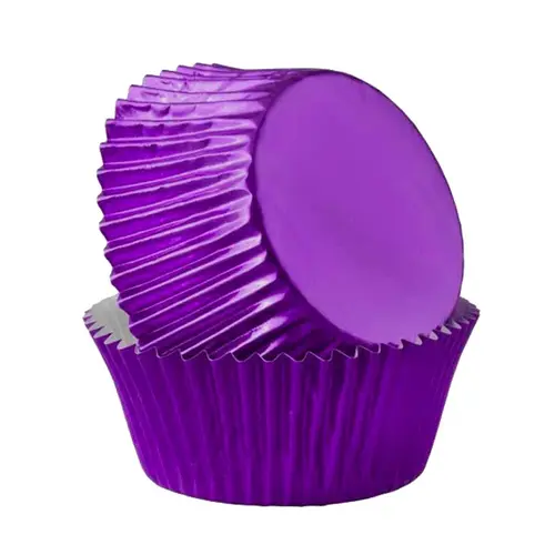 Metallic baking cups - purple (500 pieces)