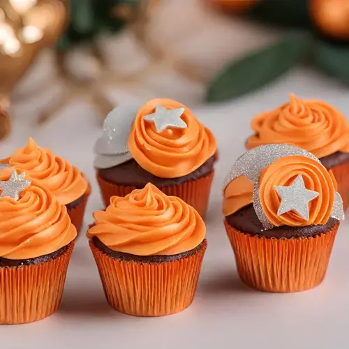 Metallic baking cups - orange (500 pieces)