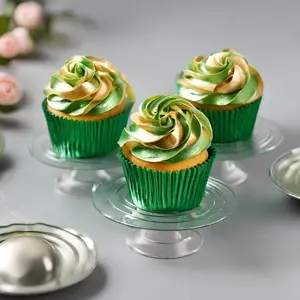 Metallic baking cups - green (500 pcs.)