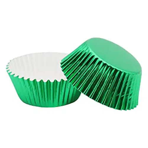 Metallic baking cups - green (500 pieces)