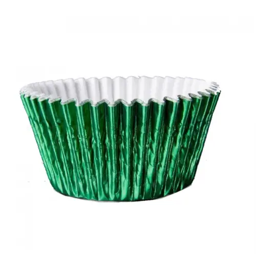 Metallic baking cups - groen (500 stuks)