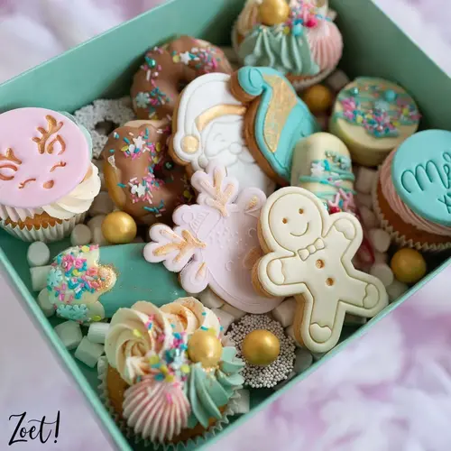 Cupcakedozen.nl Mint sweet box with clear lid - 25 x 20 x 7 cm