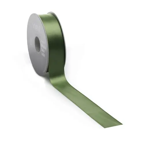 Vivant Double face satin ribbon - Moss green (25 m.)