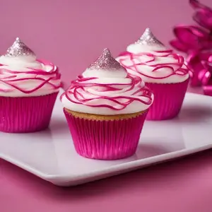 Metallic baking cups - hot pink (500 pcs.)