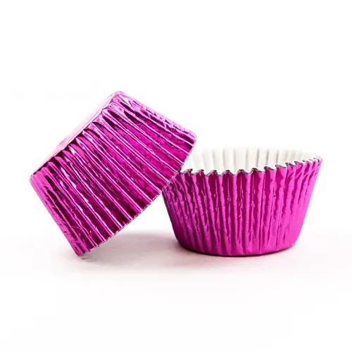 Metallic baking cups - fuchsia (500 stuks)