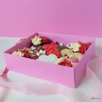 Roze sweet box met transparant deksel