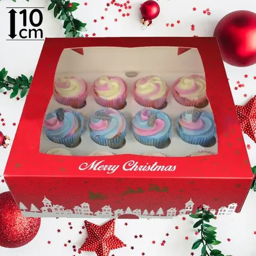 Christmas box for 12 cupcakes (25 pieces)