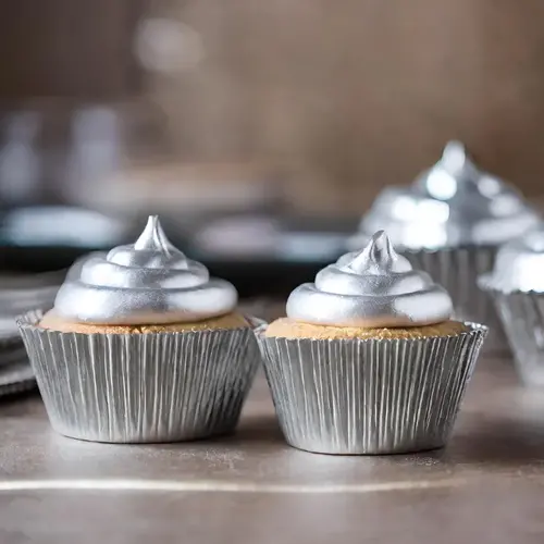 Metallic baking cups - silver (500 pcs.)